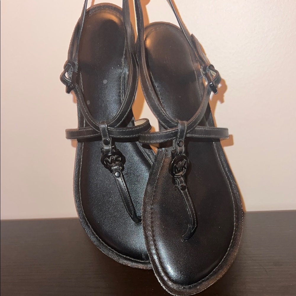 Michael Kors Black Leather Sandals - Picture 6 of 6